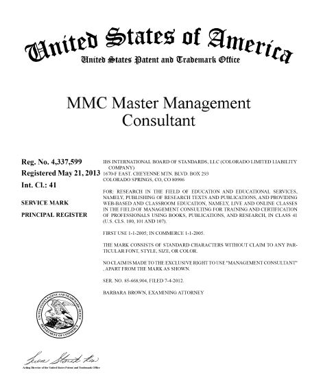 MMC Trademark Master Management Consultant Degree Certification Certified 